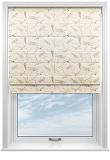 Dragonflies, Natural - Motorised Roman Blind